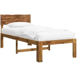 vidaXL, Bett, Einzelbettgestell mit Kopfteil ROSTOCK Natur 90 x 190 cm (90 x 190 cm)