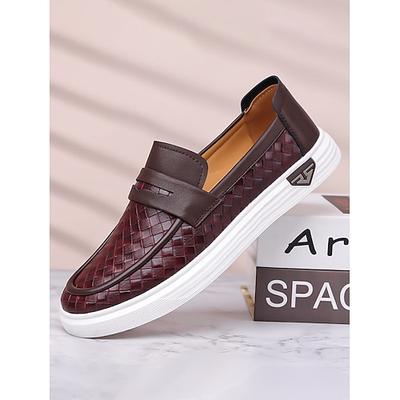 Herren-Outdoor-Resortschuhe aus Kunstleder, bequemes Slip-on-Design mit atmungsaktivem Mesh-Gewebe, perfekt für lässige Resortkleidung