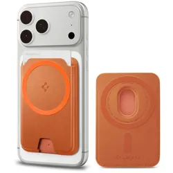 Spigen Valentinus MagFit + MagSafe - MagSafe-Geldbörse (metalicky orange)