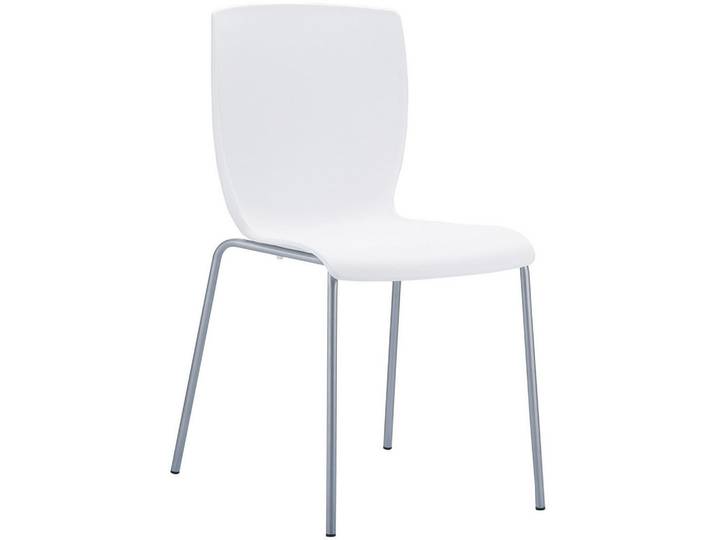CLP Stapelstuhl Kunststoff weiß, Weiß, Metall, 47x80x50 cm, Esszimmer, Stühle
