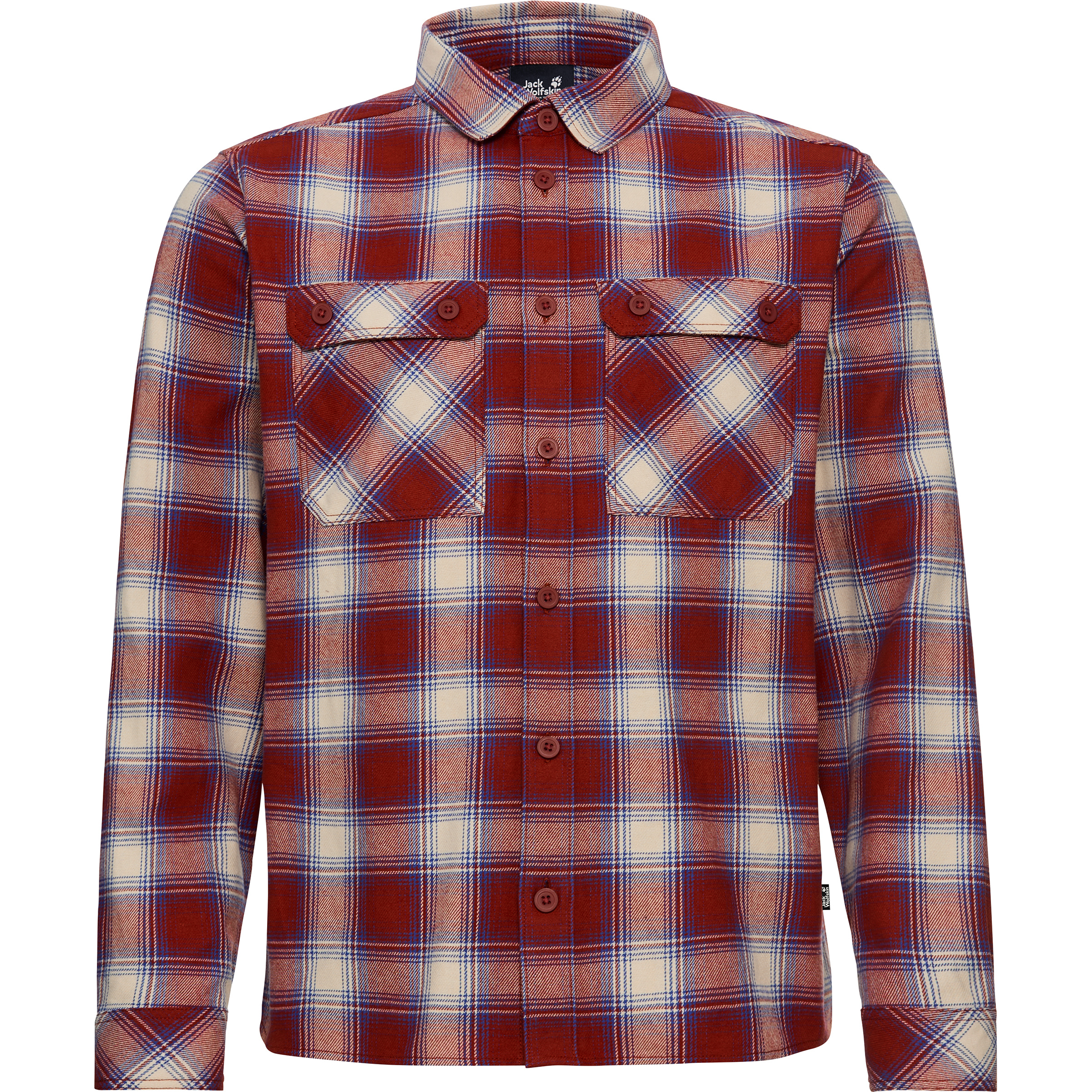 Jack Wolfskin Baja Flannel Herren Hemden rot Größe S Lifestyle Hautfreundlich
