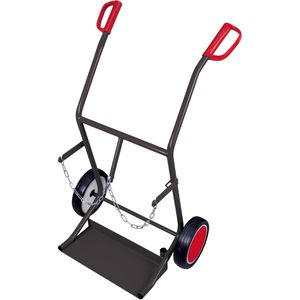 VARIOfit Sackkarre Stahlflaschenkarre fk-1100/AG, Vollgummireifen, 2x 20l Flaschen, Tragkraft 100 kg
