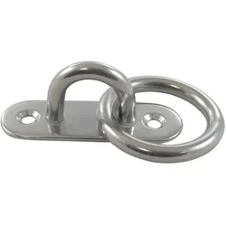 Mastplatte oval mit Ring, A2, 100mm, Ring 9x50mm