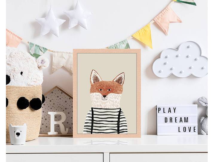 Tableau déco Fox 33 x 43cm Multicolore