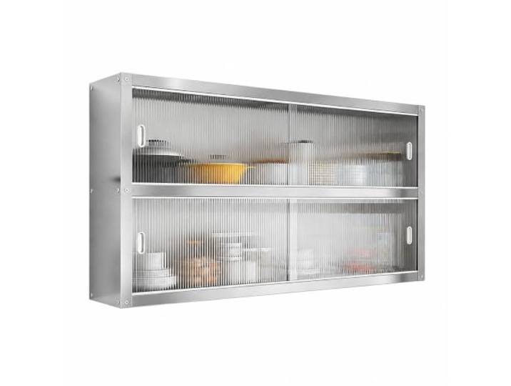 FQMYLTYN Wandhängender Küchenschrank, Edelstahl Schrank mit Schiebetüren Gewürzregale mit großem Fassungsvermögen, für Küche, Wohnzimmer, Badezimmer und Balkon(120x35x70cm/47x14x28in)