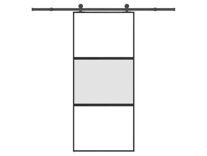 vidaXL Porte coulissante kit de quincaillerie trempé verre aluminium\, porte coulissante sur rail\, porte coulissante intérieure\, porte coulissante de salle de bain