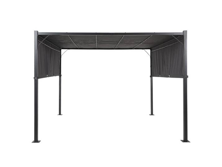 PERGOLA mit LED-Beleuchtung Stahl dunkelgrau 310/310 cm Parga