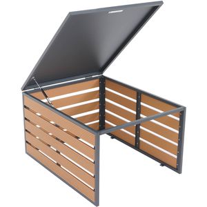 Mendler Mähroboter-Garage HWC-L45, eiche, aus WPC und Metall, universal, klappbar, 70 x 46 x 90 cm