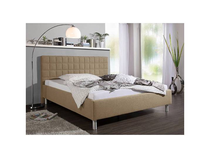 Polsterbett Ulven 160 x 200cm Strukturstoff Braun/Hellbraun
