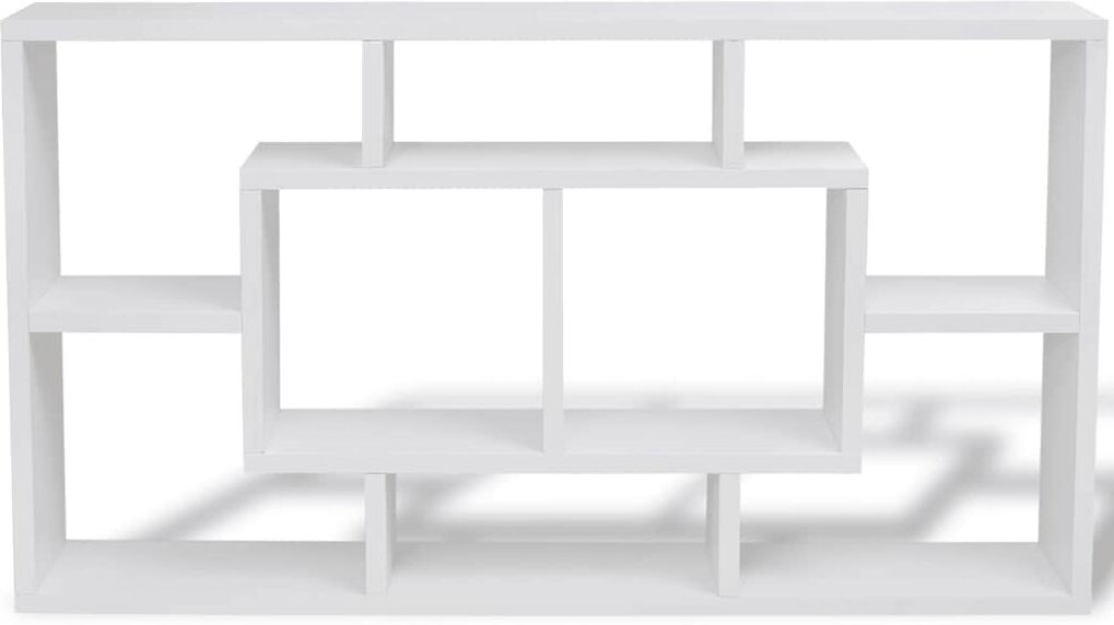 vidaXL Étagère murale d'affichage 8 compartiments Blanc