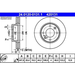Bremsscheibe ATE 24.0120-0131.1 (2 Stk.) für Peugeot Citroën 205 I Visa