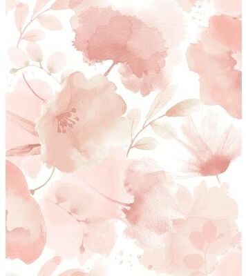 York Wallcoverings Watercolor Bouquet Blush Wallpaper