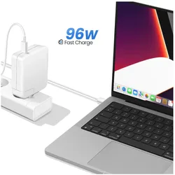 Avizar MacBook USB-C Netzladegerät, Schnellladen, 96W - Weiss (96 W), USB Ladegerät, Weiss