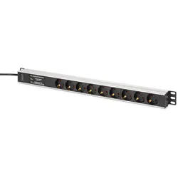 Digitus DN-95438 Stromverteilereinheit (PDU) 9 AC-Ausgänge 1U Schwarz, Silber