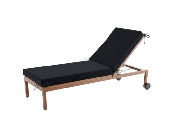 Aocase Sonnenliege Auflage, Deckchair Auflagen, Liegenauflagen für Gartenmöbel Wasserdicht, liegestuhl Auflage Mit Einstellband,für Sonnenliege Gartenmöbel Matratze,Schwarz,183x53x8cm