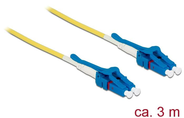 Delock 85085 OS2 Glasvezelkabel met LC naar LC connectoren, 3 meter