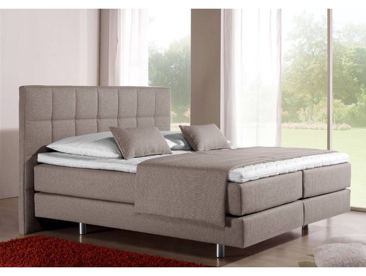 Boxspringbett, Beige, 178x210 cm, Strukturstoff, 2 Matratzen, Modern, Inosign