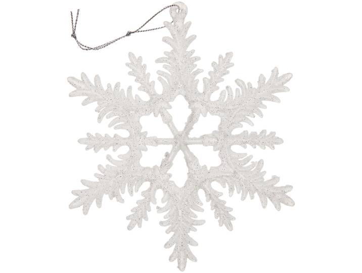 Hänger Schneestern weiss Glitter