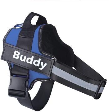 Inspire Daily Merch Reflective Personalized Dog Harness No Pull Breathable Pet Vest For Small Large Dogs Outdoor Training Accessories blue l