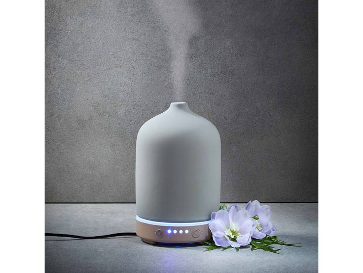 Aroma Diffuser CLOUD NINE Grau/Grau Kunststoff, Keramik, Metall Ø 9cm