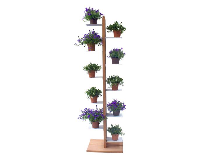 LE ZIE DI MILANO porte-plantes ZIA FLORA (H 158 cm / Naturel - Hêtre massif et acier)