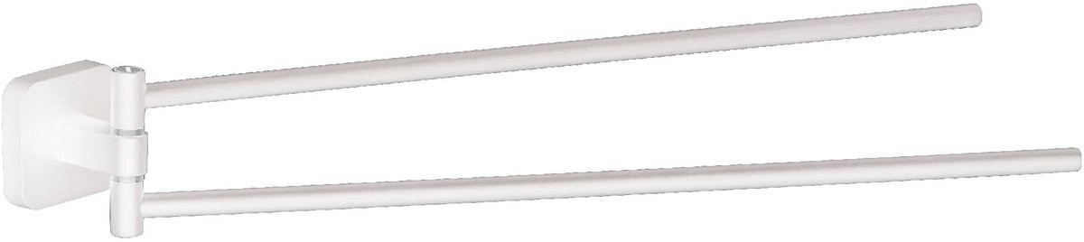 Tonga dubbele handdoekhouder, mat wit