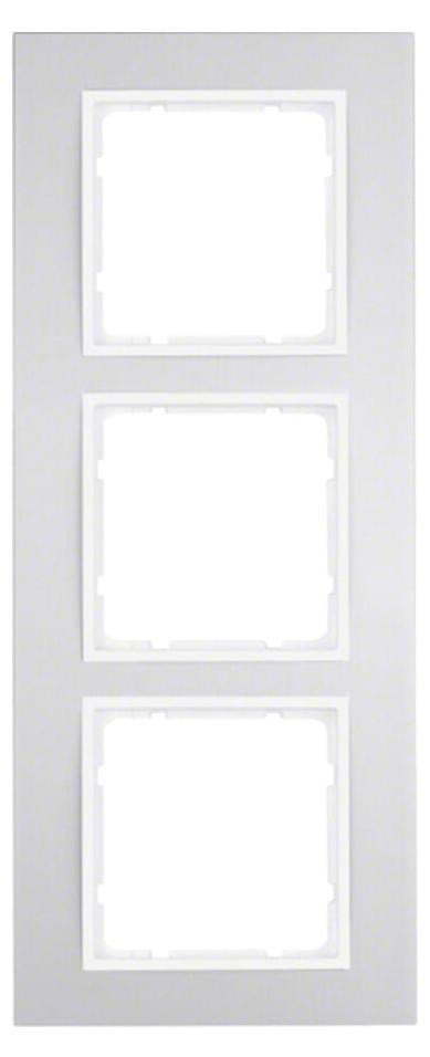 Berker B3 drievoudig frame 10133904 aluminium/polarwit
