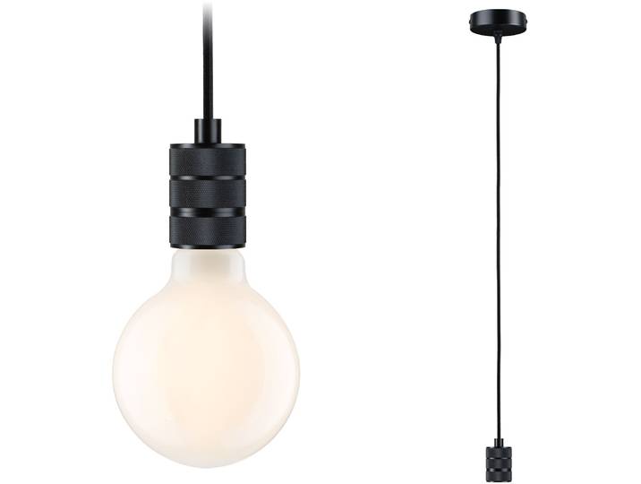 PAULMANN Pendelleuchte Tilla , schwarz, 1, Ø 10cm, 1 Stk., Leuchten, E27, max. 1x60W E27, 230V, Stoff/Metall, Pendelleuchte
