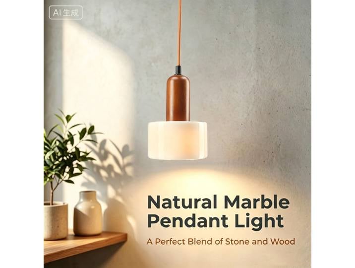 Nouveau lustre de chevet en marbre pour chambre à coucher, style rétro chinois, Wabi-Sabi, lumière de luxe à câble au design sophistiqué.