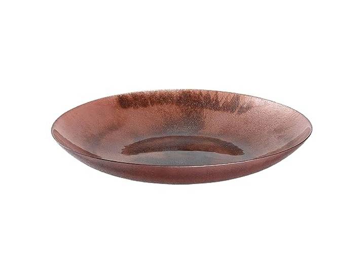LEONARDO HOME Poesia Dekoschale aus Glas, runde Design-Glasschale mit schimmernder Oberfläche, handgefertigt, Höhe 7,5 cm, Durchmesser 50 cm, rosé, 050638