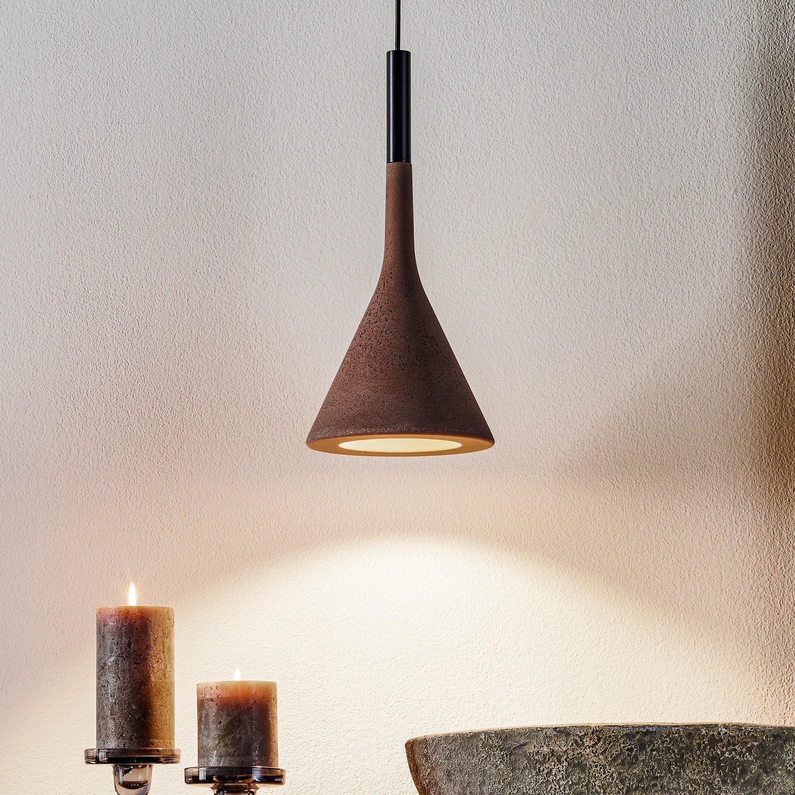 Foscarini Aplomb Hanglamp - Bruin - Beton en Aluminium - GU10 - Dimbaar
