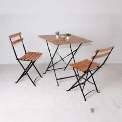 pemora Sitzgruppe Outdoor Terrassenmöbel Balkonmöbel Gartenmöbel MONZA | 2 Klappstühle, Klapptisch 70x70 cm |