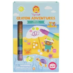 Tiger Tribe kleurboek Crayon Adventures incl. waskrijt - Strand (3 - 7 Jahre)