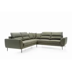 ECKSOFA SETTE Grün Velours-Stoff mit Schlaffunktion