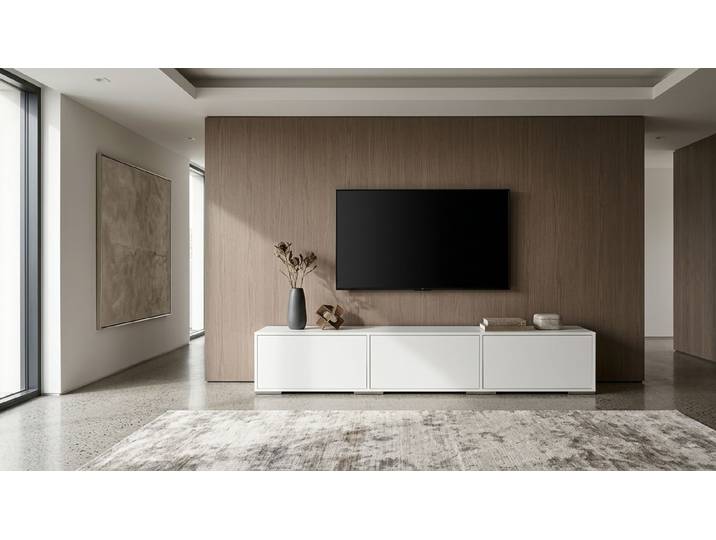 TV Lowboard weiß MDF Beschichtet MDF Weiß matt