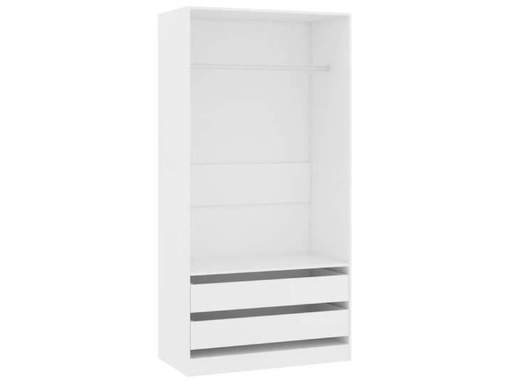 Garde-robe - OVONNI - Blanc - 2 tiroirs - 100x50x200 cm