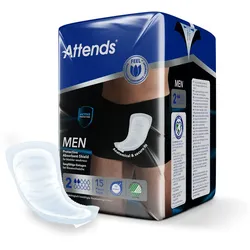 Attends Men 2 Protective Absorbent Shield Inkontinenzeinlagen (15 Stck.) UK = 6 ...