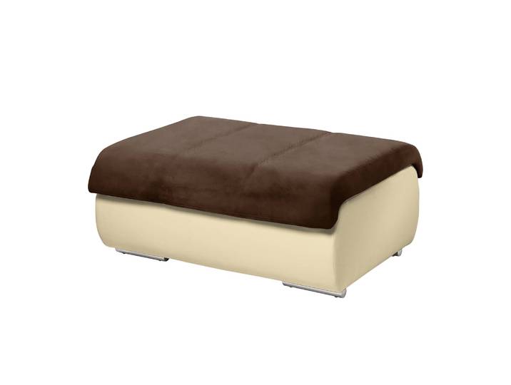 Pouf repose-pieds 100 x 43 x 80cm Marron/Crème/Marron