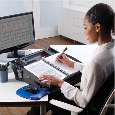 Fellowes Dokumentenhalter EasyGlide flexibel A3 quer Stahl schwarz/grau Packung mit 2 Stück