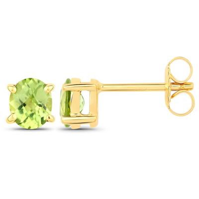 Paar Ohrstecker VIRA JEWELS "925-Sterling Silber vergoldet Glänzend Peridot grün", gelb (gelb, grün), Ohrringe, Damen, one-size, 0,8, Silber 925 (Sterlingsilber)