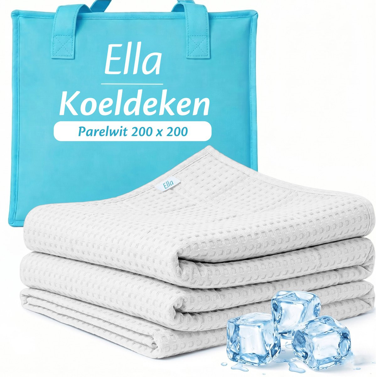 Ella Koeldeken 200x200 cm - 100% Bio-Tencel Lyocell - Parelwit