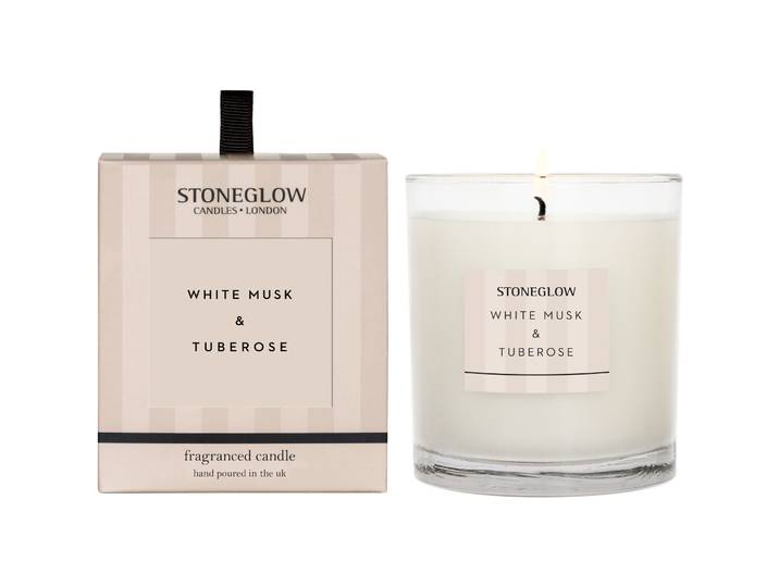 Duftkerze Stoneglow Modern Classic White Musk & Tuberose - Farbe: weiss - Material: Glas/Wachs - 162