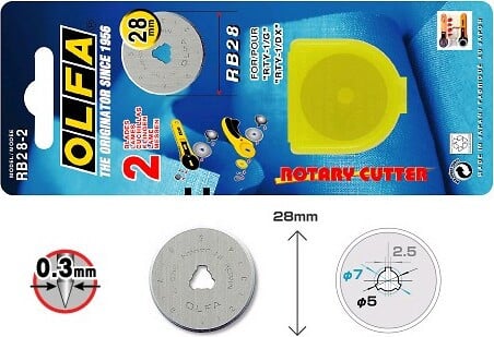 Olfa RB28 vervangende ronde mesjes - 2 stuks