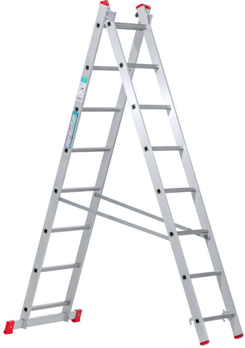 B2B Partner Hliníkový dvoudílný výsuvný žebřík VENBOS HOBBY, 2x8 příček, 3,38 m