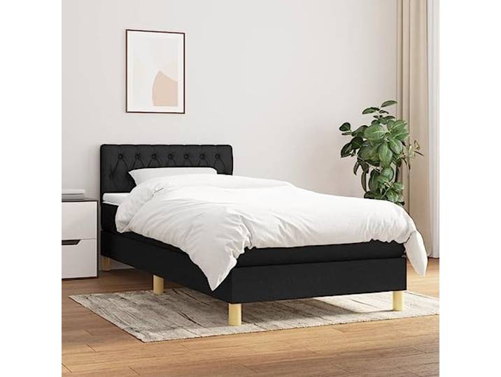 RJPLMFV Lattenrost, Matratze, 100 x 200 cm, Schwarz Verstellbarer Kopf, Taschenfedern, Rückenstütze, atmungsaktiv, langlebig