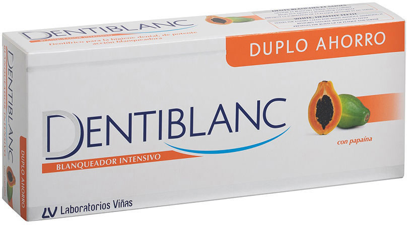 Dentiblanc Blanqueador Intensivo con papaya pack 2 x 100 ml