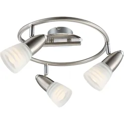 LED Decken Lampe Leuchte Metall Nickel Matt Chrom Glas Opal Wohn Schlaf Zimmer