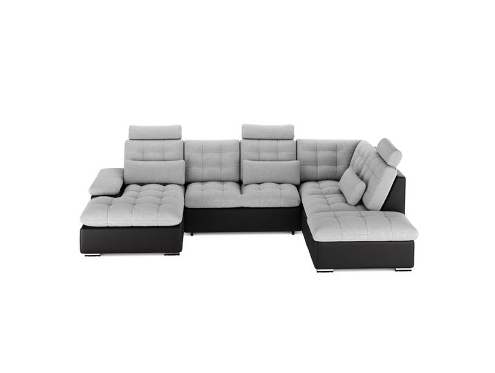Ecksofa mit Schlaffunktion SORAYA links grau/schwarz