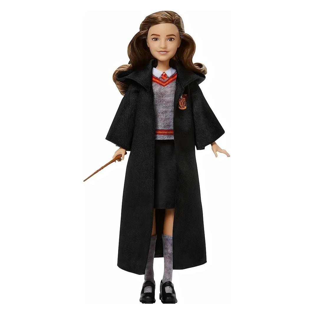 0 Hermine Granger-Modepuppe im typischen Hogwarts-Gewand mit Zauberstab-Zubehörteil (JGM19)