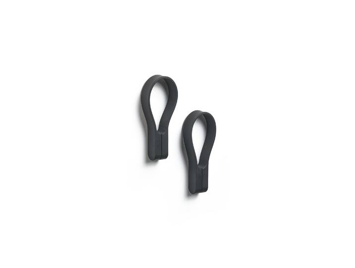Handtuchhalter ZONE DENMARK Loop 2 Stück , schwarz, B:5,5cm H:1,2cm, Kunststoff, Handtuchhalter, Handtuchhalter